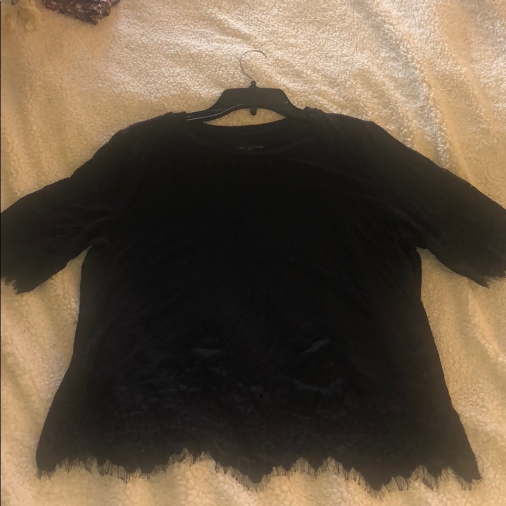Top with lace trimmings